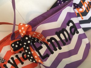 personalized chevron halloween buckets