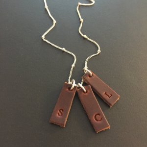 Personalized Leather Charm Necklace