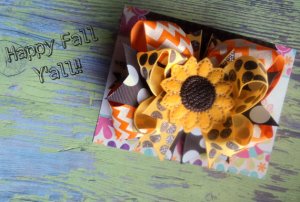 Fall Boutique Sunflower Girl's Bow